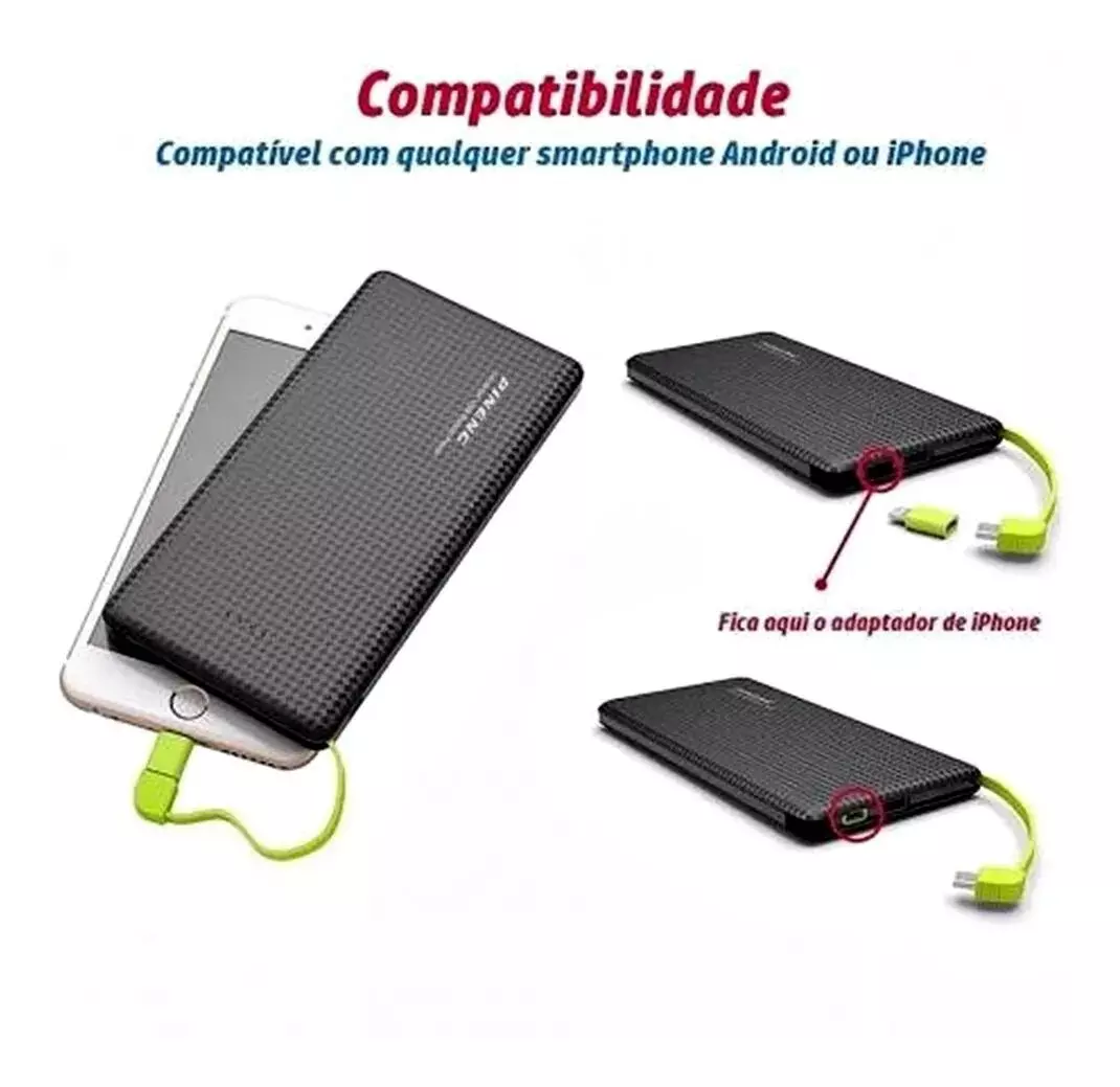 Carregador Portátil Power Bank Pineng 10.000mAh Universal - Imagem 3